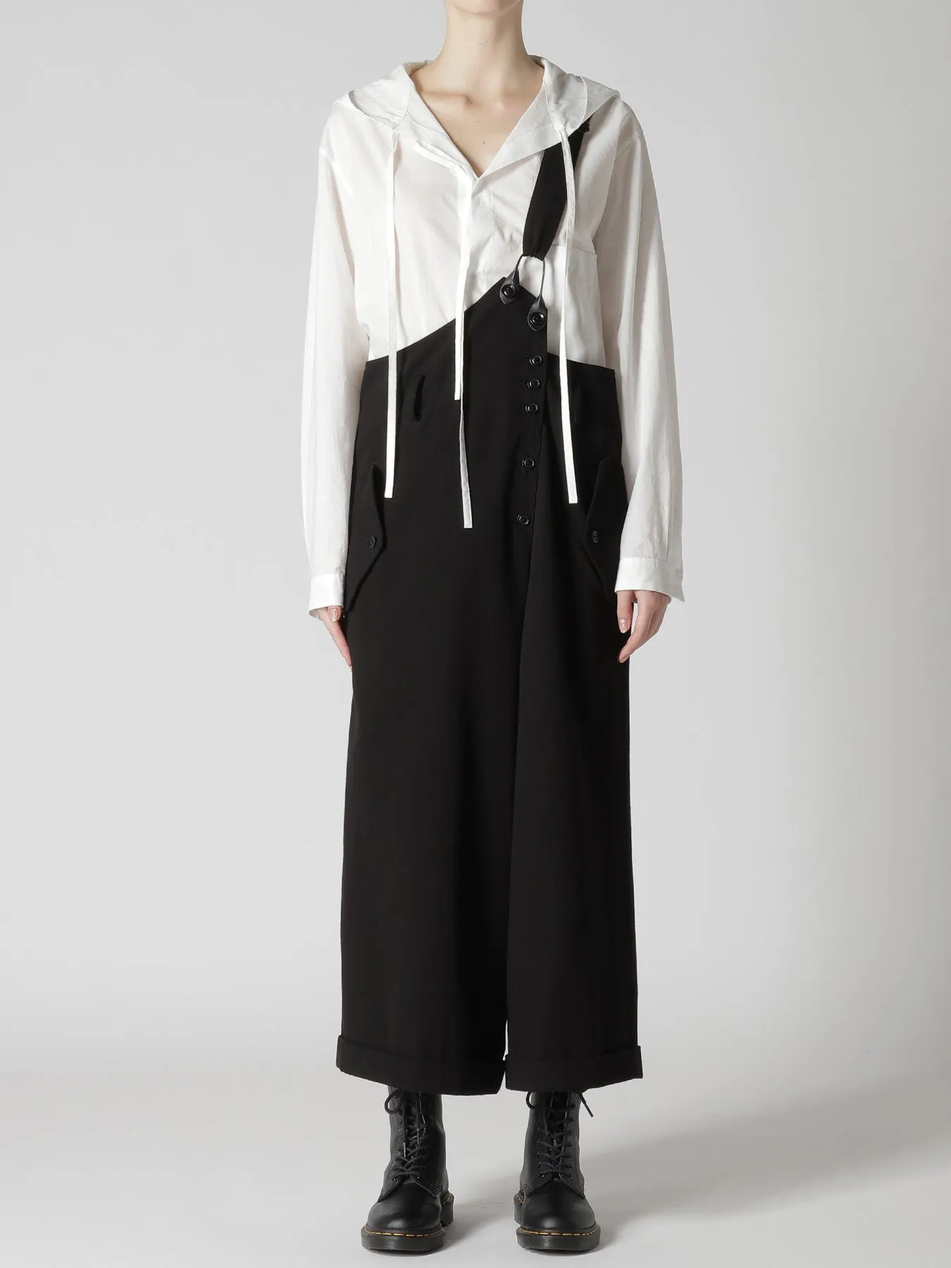 COTTON FLAX GABARDINE CENTER TUCK PANTS sold by Yohji Yamamoto product image thumbnail 4