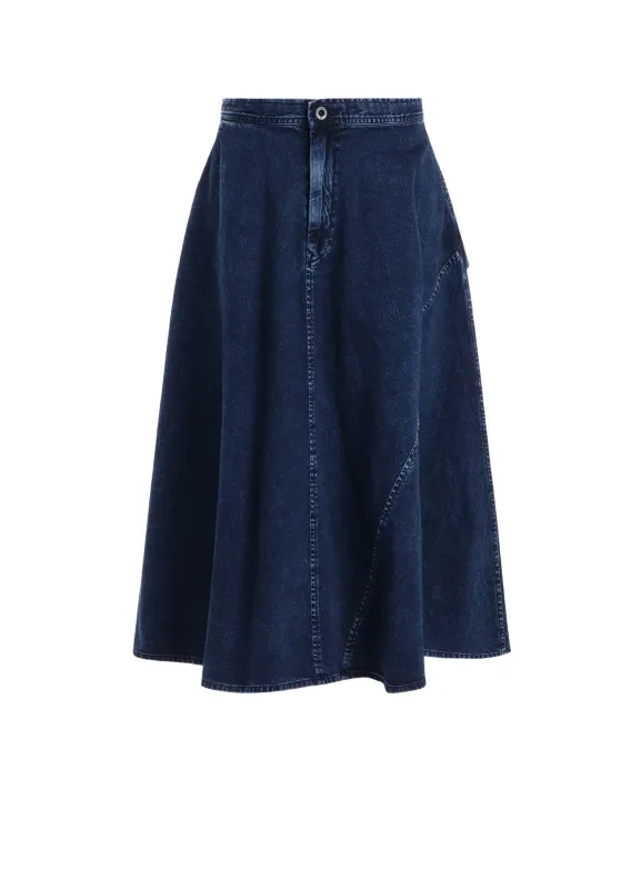 8OZ DENIM CHEMICAL WASH POCKET FLARE SKIRT sold by Yohji Yamamoto