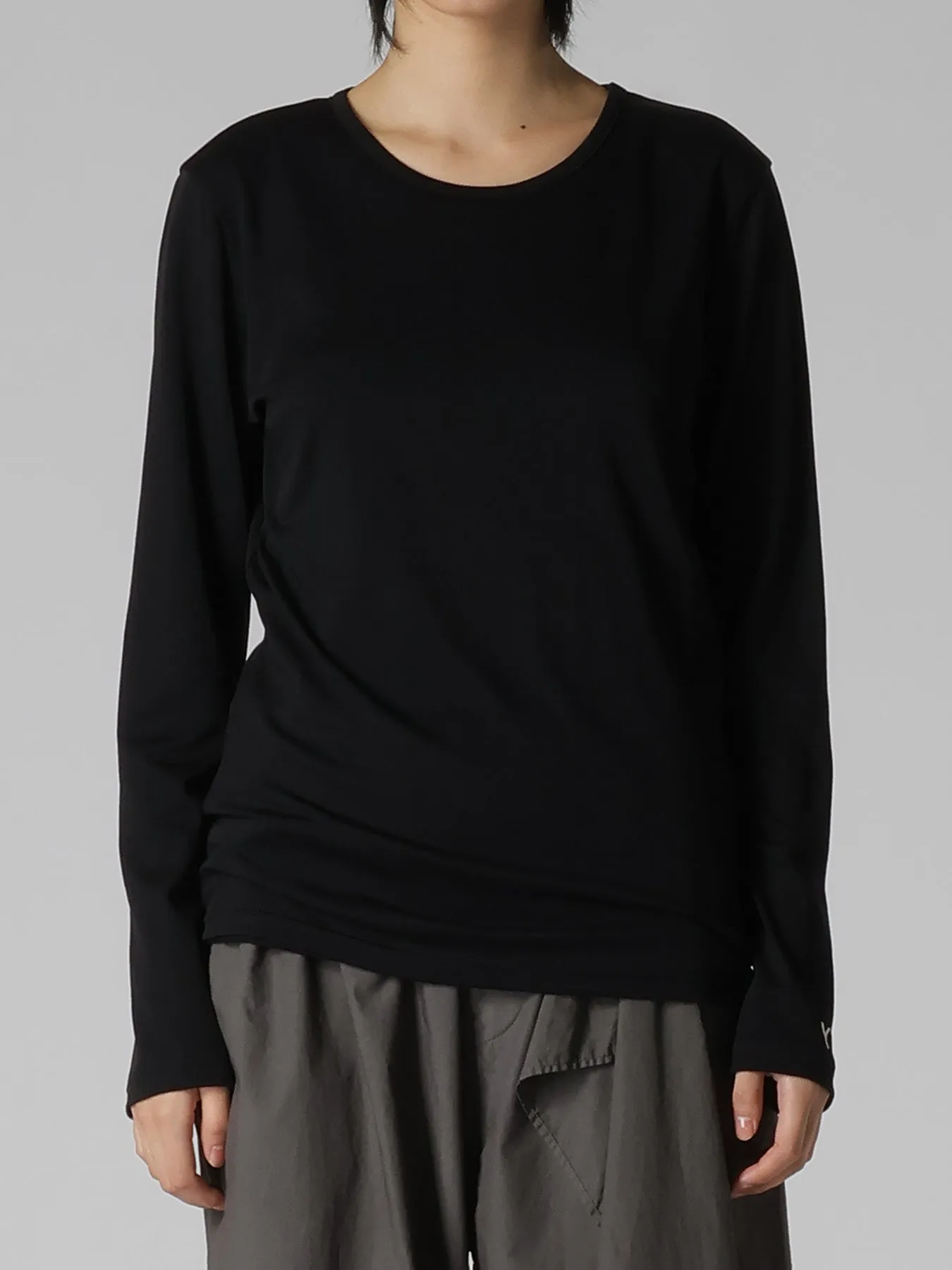"Y" EMBROIDERY ROUND NECK LONSLEEVE TEE sold by Yohji Yamamoto product image thumbnail 4