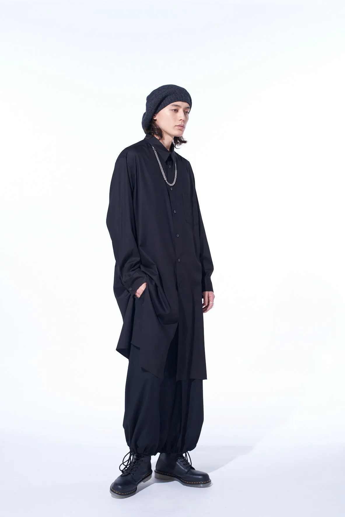 RAYON TWILL LONG SHIRT sold by Yohji Yamamoto product image thumbnail 5