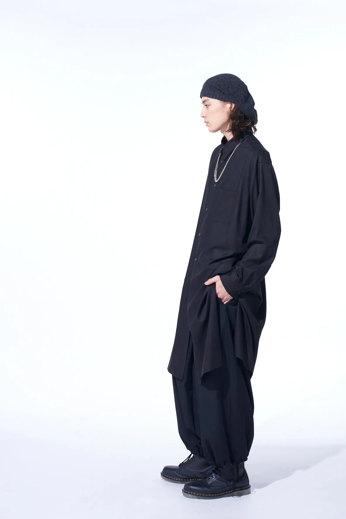 RAYON TWILL LONG SHIRT sold by Yohji Yamamoto product image thumbnail 3