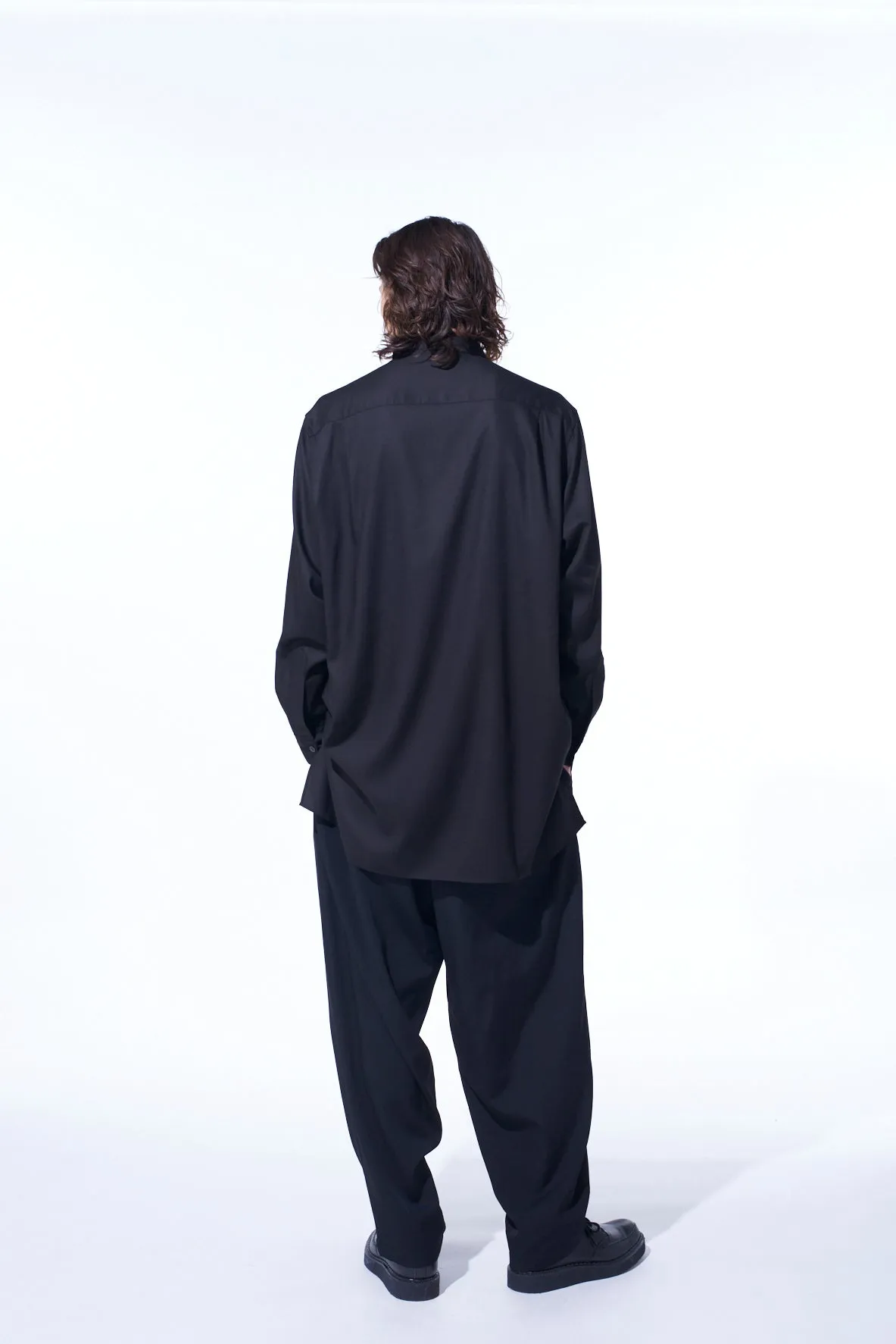 RAYON TWILL DRAPED FRONT SHIRT sold by Yohji Yamamoto product image thumbnail 4