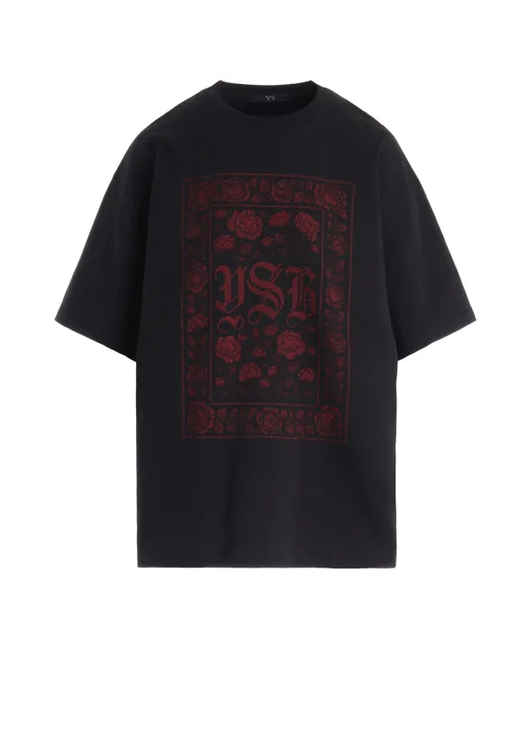 9.1OZ FLOWER PRINT T made by Yohji Yamamoto