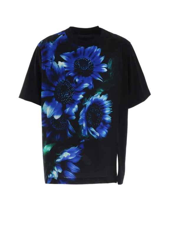 BLUE FLOWER PRINT SHORT SLEEVE T-SHIRT sold by Yohji Yamamoto