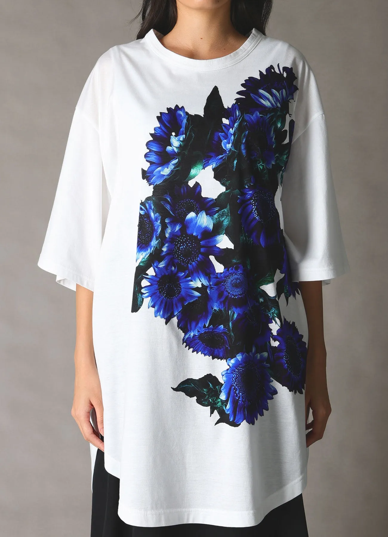 BLUE FLOWER PRINT BIG T-SHIRT sold by Yohji Yamamoto product image thumbnail 5