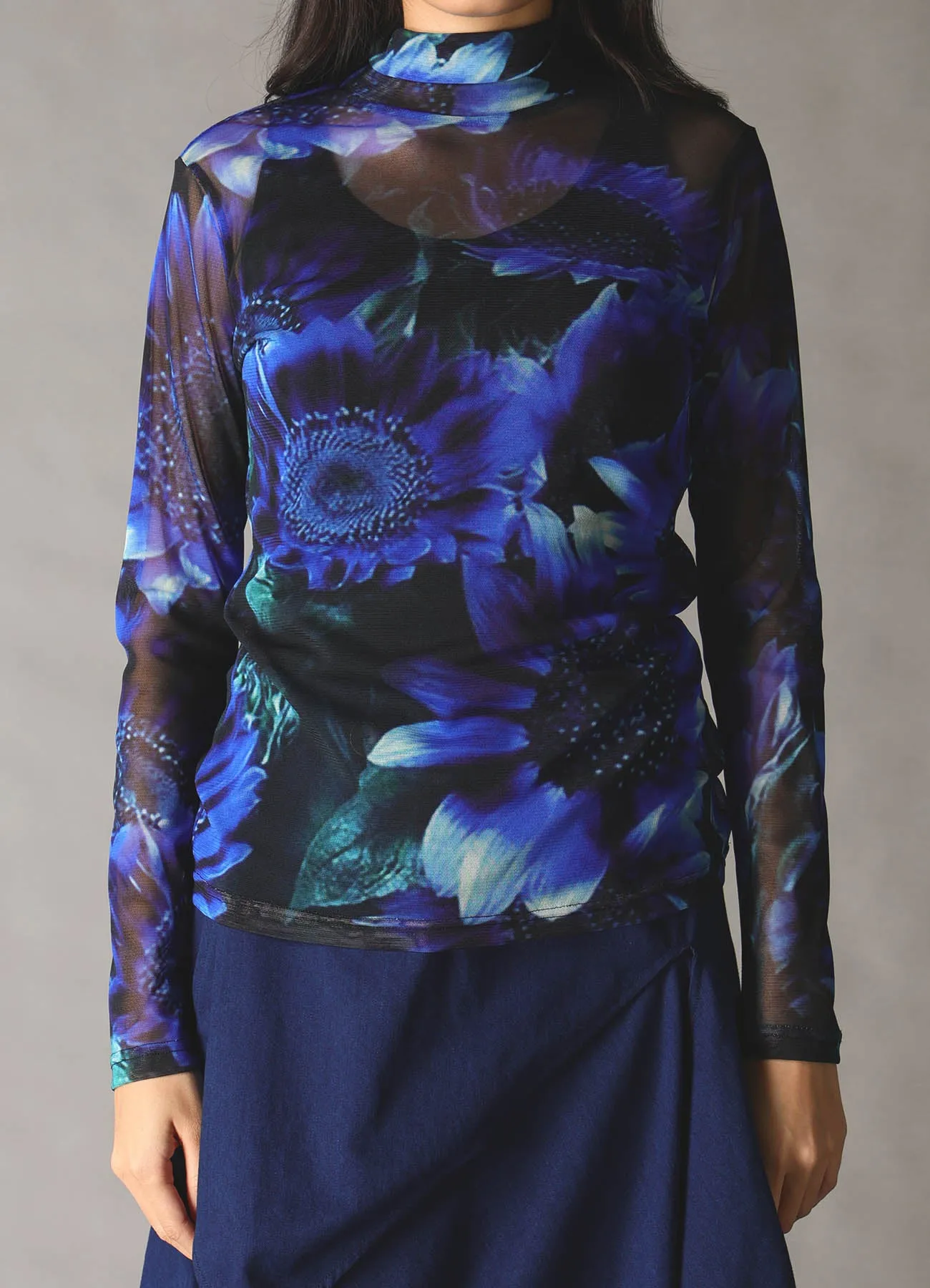 BULE FLOWER PRINT SOFT TULLE sold by Yohji Yamamoto product image thumbnail 4