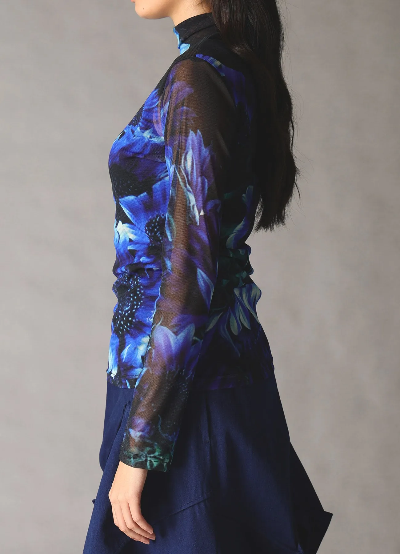 BULE FLOWER PRINT SOFT TULLE sold by Yohji Yamamoto product image thumbnail 5