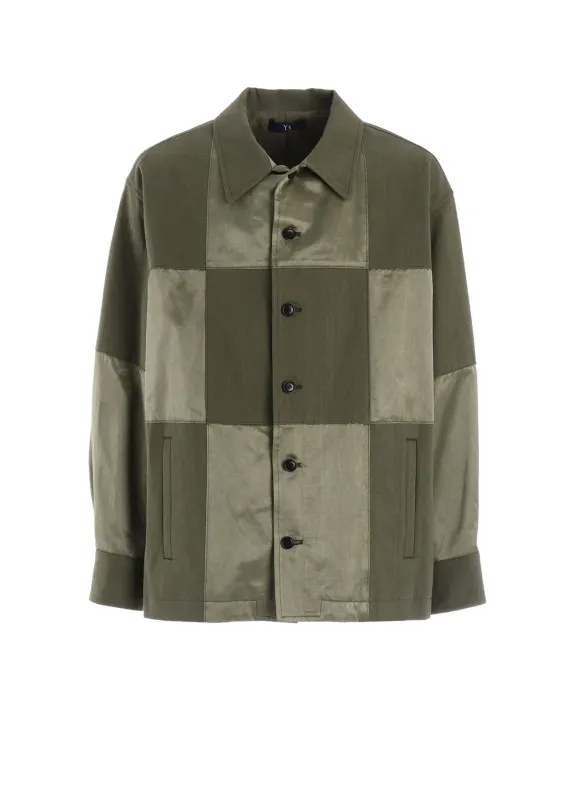 SATIN/COTTON PATCHED BLOUSON sold by Yohji Yamamoto