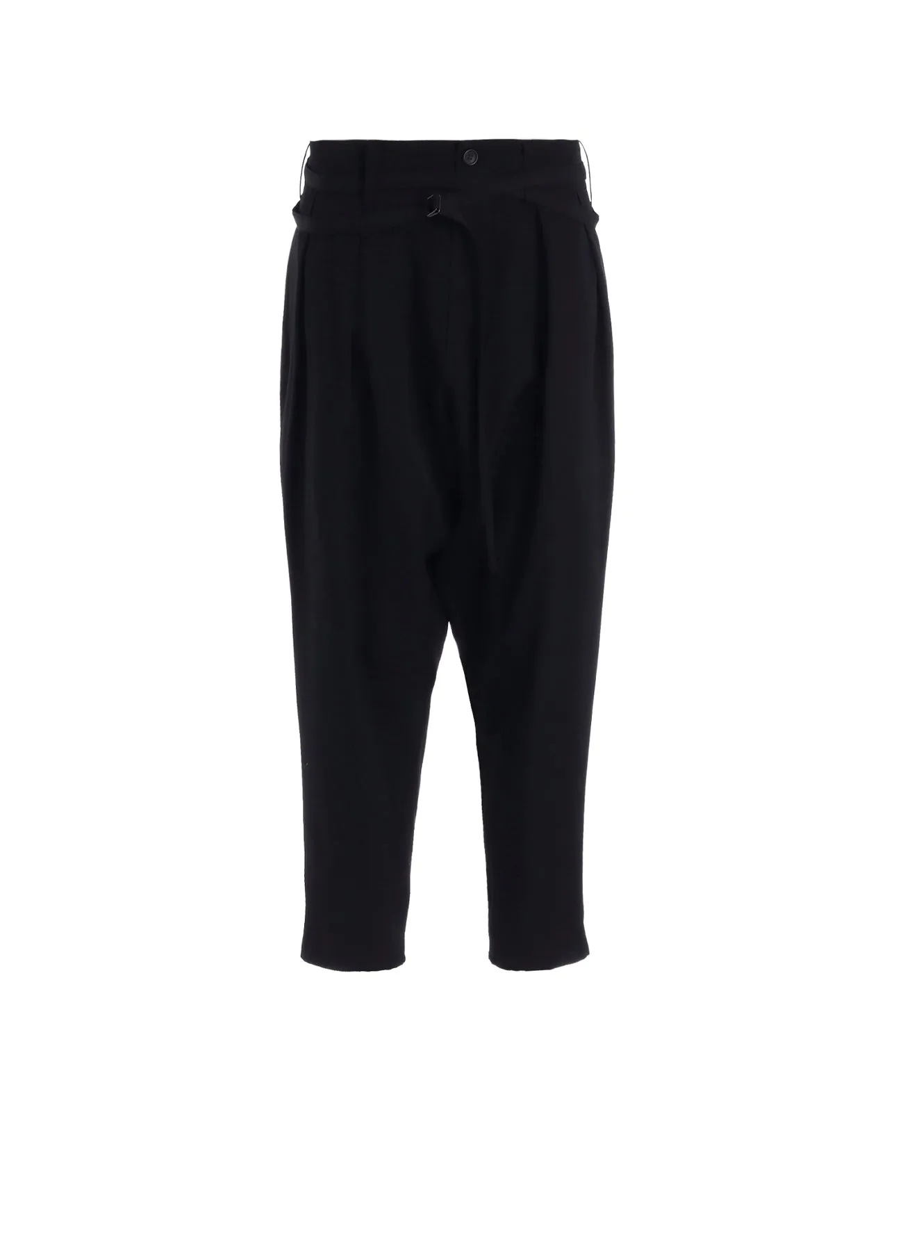 GABARDINE SLIM BELTED POINT PANTS sold by Yohji Yamamoto