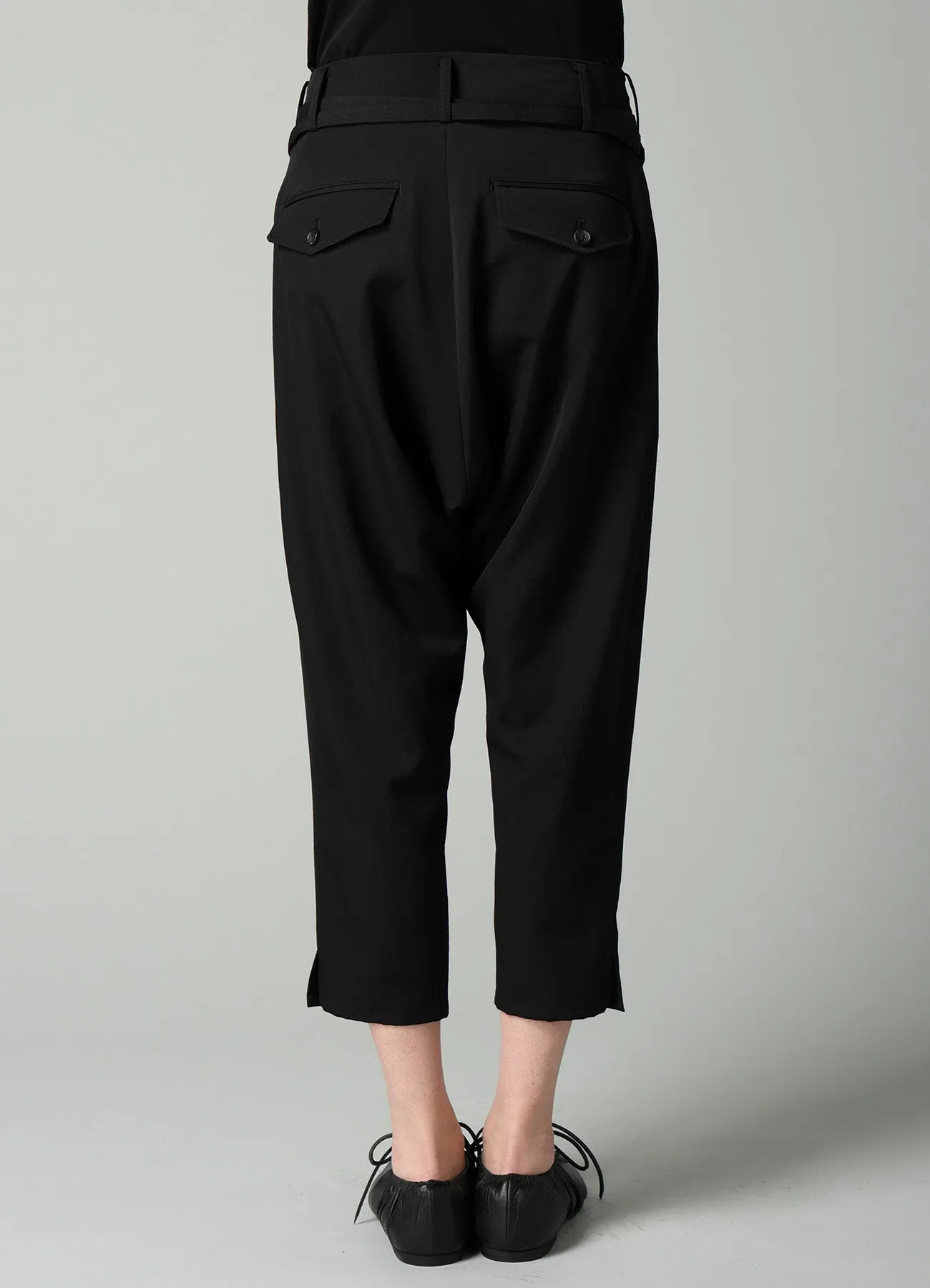 GABARDINE SLIM BELTED POINT PANTS sold by Yohji Yamamoto product image thumbnail 5