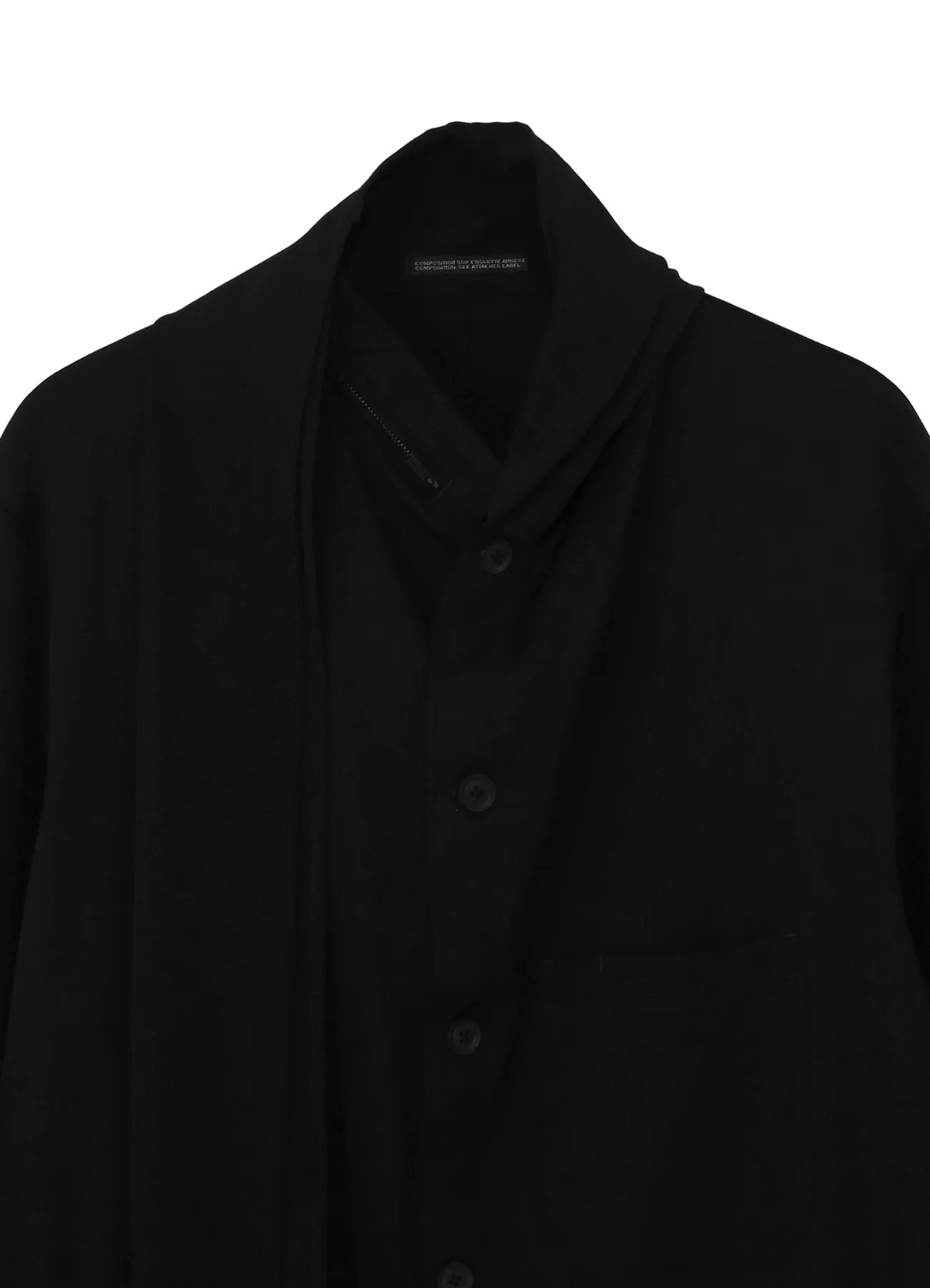 WOOL GABARDINE STOLE COAT sold by Yohji Yamamoto product image thumbnail 5