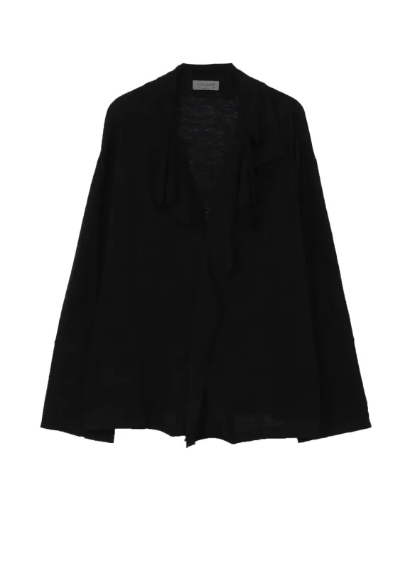 60/- LINEN PLAIN STITCH DRAPED LAPEL JKT made by Yohji Yamamoto