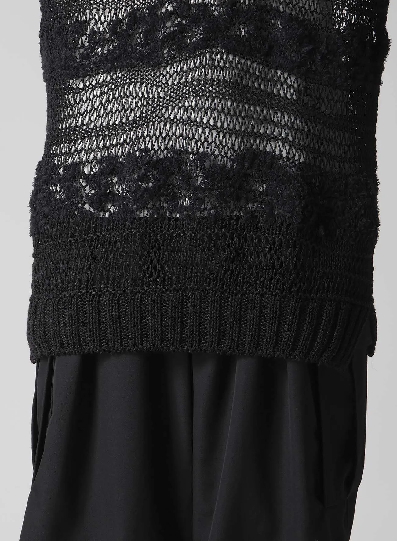 5G 2PLY DROP KNIT STRIPE ROUND NECK PATTERN PO sold by Yohji Yamamoto product image thumbnail 5