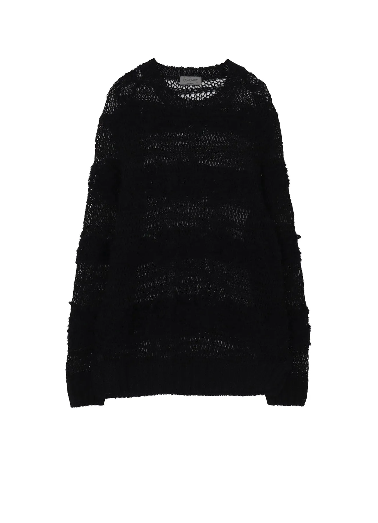 5G 2PLY DROP KNIT STRIPE ROUND NECK PATTERN PO sold by Yohji Yamamoto