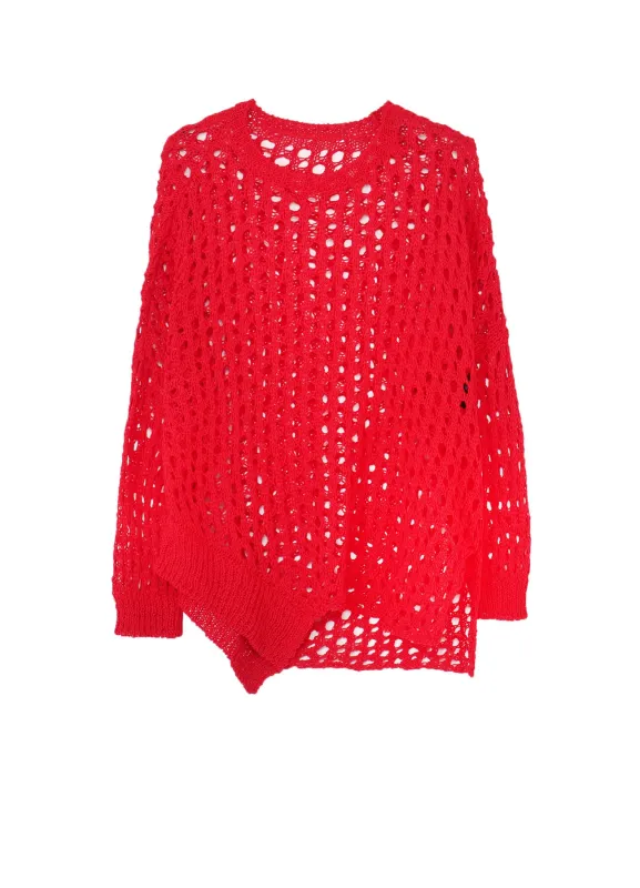 OPENWORK KNIT ROUND NECK PULLOVER sold by Yohji Yamamoto
