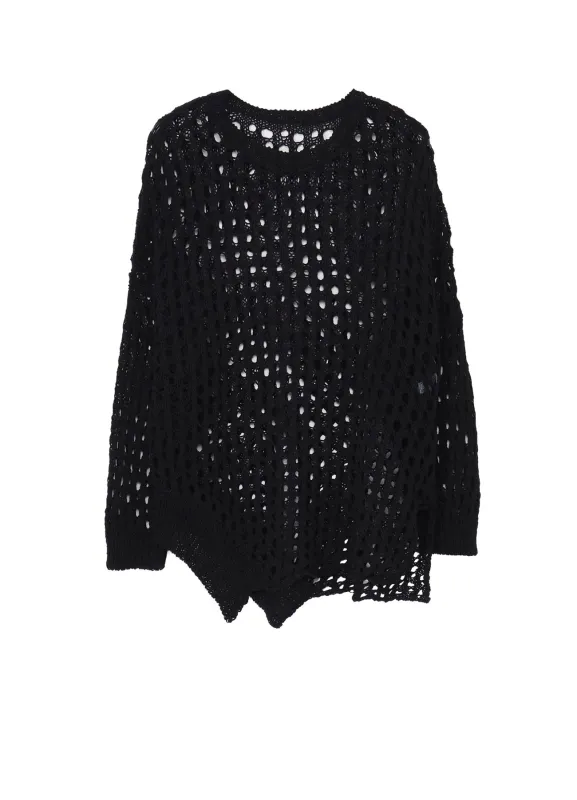 OPENWORK KNIT ROUND NECK PULLOVER sold by Yohji Yamamoto