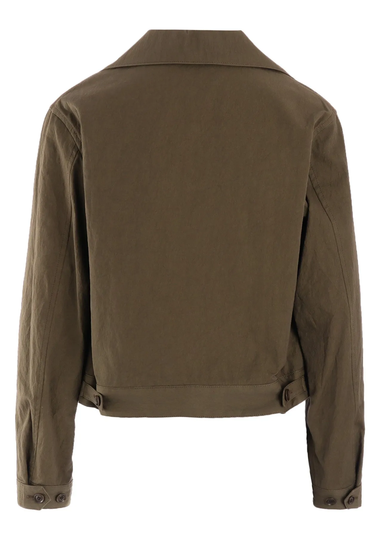 COTTON NYLON GABARDINE SLIT COLLART SHORT JACKET sold by Yohji Yamamoto product image thumbnail 4