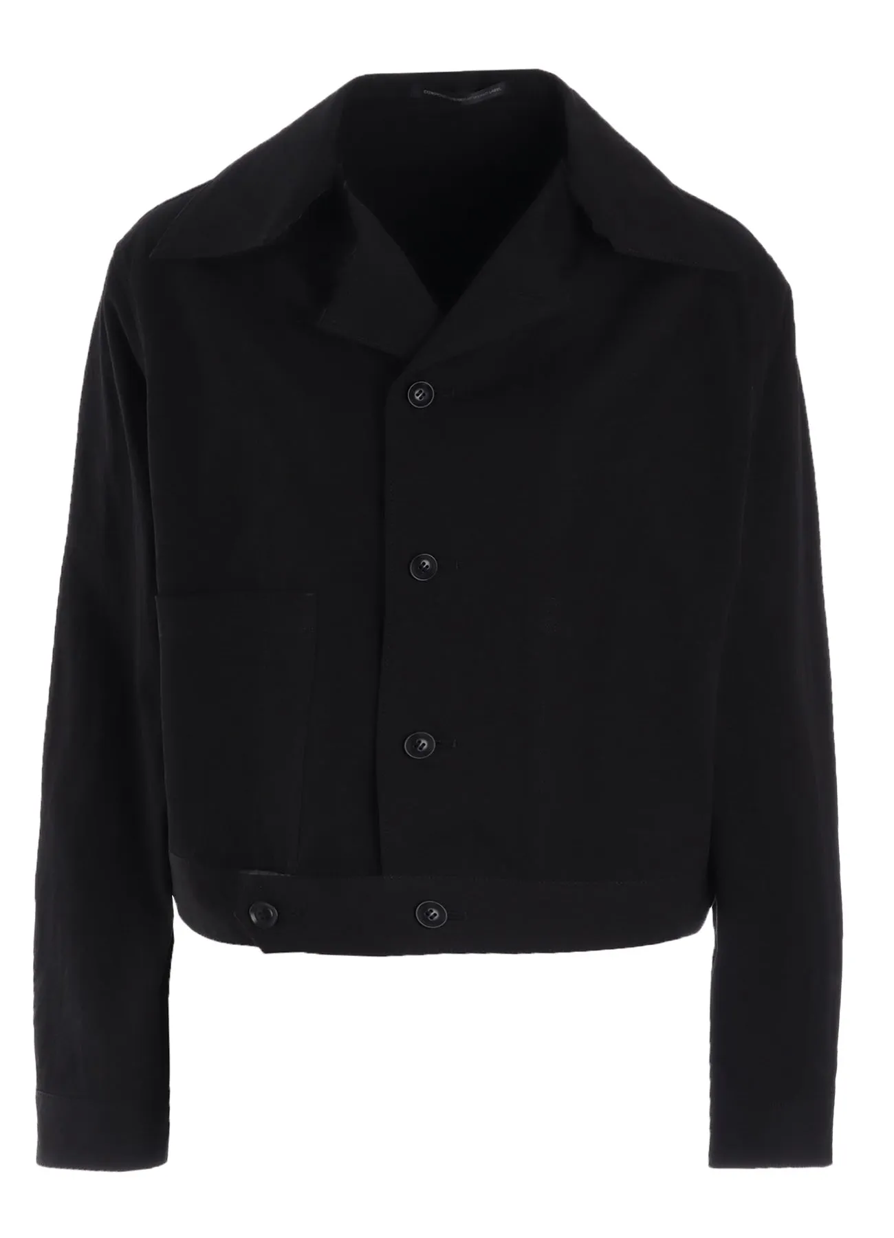 COTTON NYLON GABARDINE SLIT COLLART SHORT JACKET sold by Yohji Yamamoto product image thumbnail 2