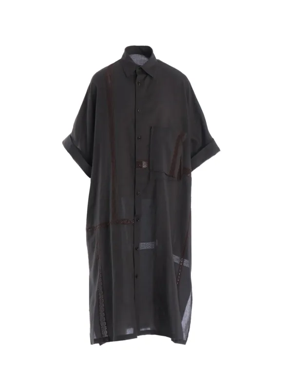 COTTON LACE PATCHWORK SHIRT DRESS sold by Yohji Yamamoto
