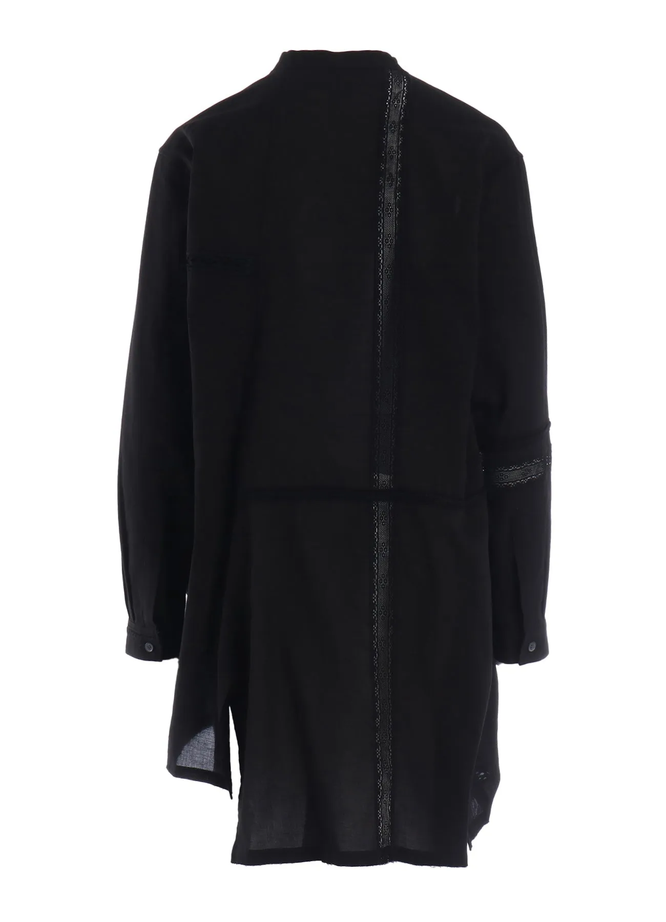 COTTON LACE PATCHWORK STAND COLLAR BLOUSE sold by Yohji Yamamoto product image thumbnail 4
