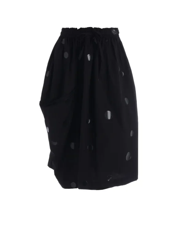 100/2 BROAD DOT PIGMENT PRINT DRAPE SKIRT sold by Yohji Yamamoto