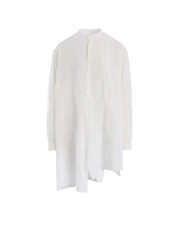 COTTON LACE PATCHWORK STAND COLLAR BLOUSE made by Yohji Yamamoto
