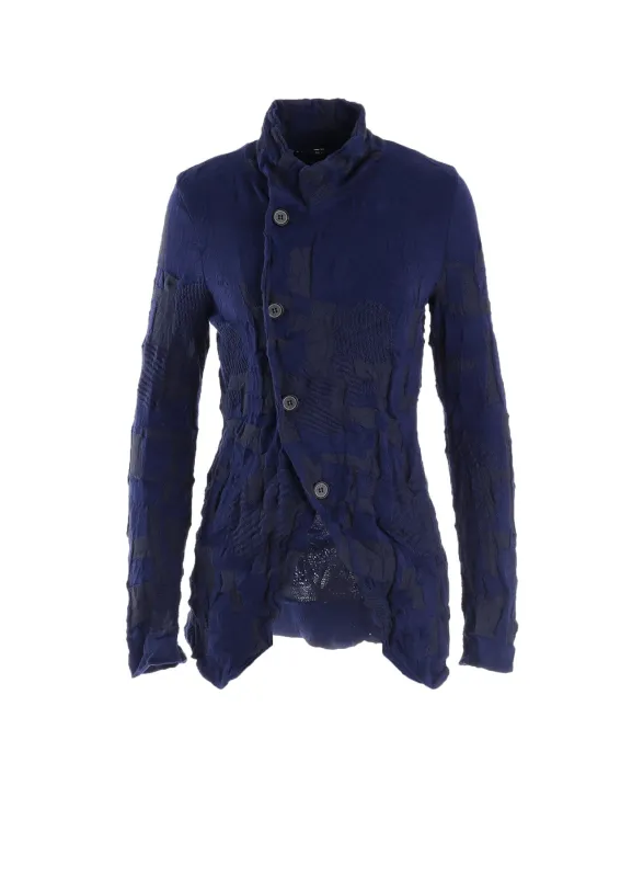 STRIPE CIRCLE LINKS 4-BUTTON JACKET sold by Yohji Yamamoto