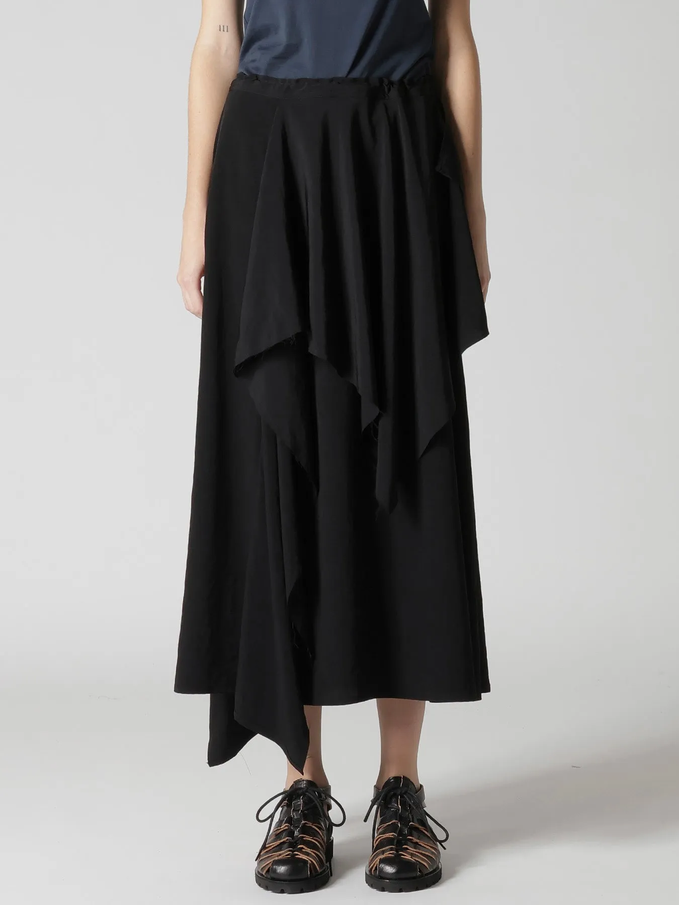 TA/PE CREPE DE CHINE DRAPE SKIRT sold by Yohji Yamamoto product image thumbnail 4