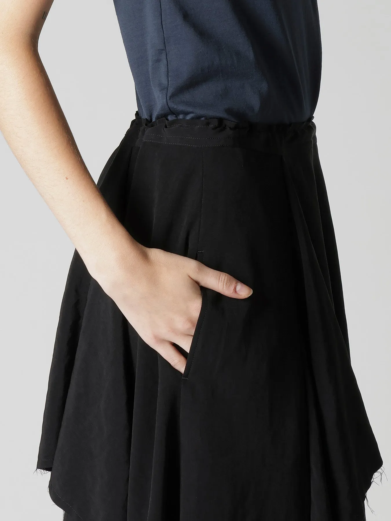 TA/PE CREPE DE CHINE DRAPE SKIRT sold by Yohji Yamamoto product image thumbnail 5