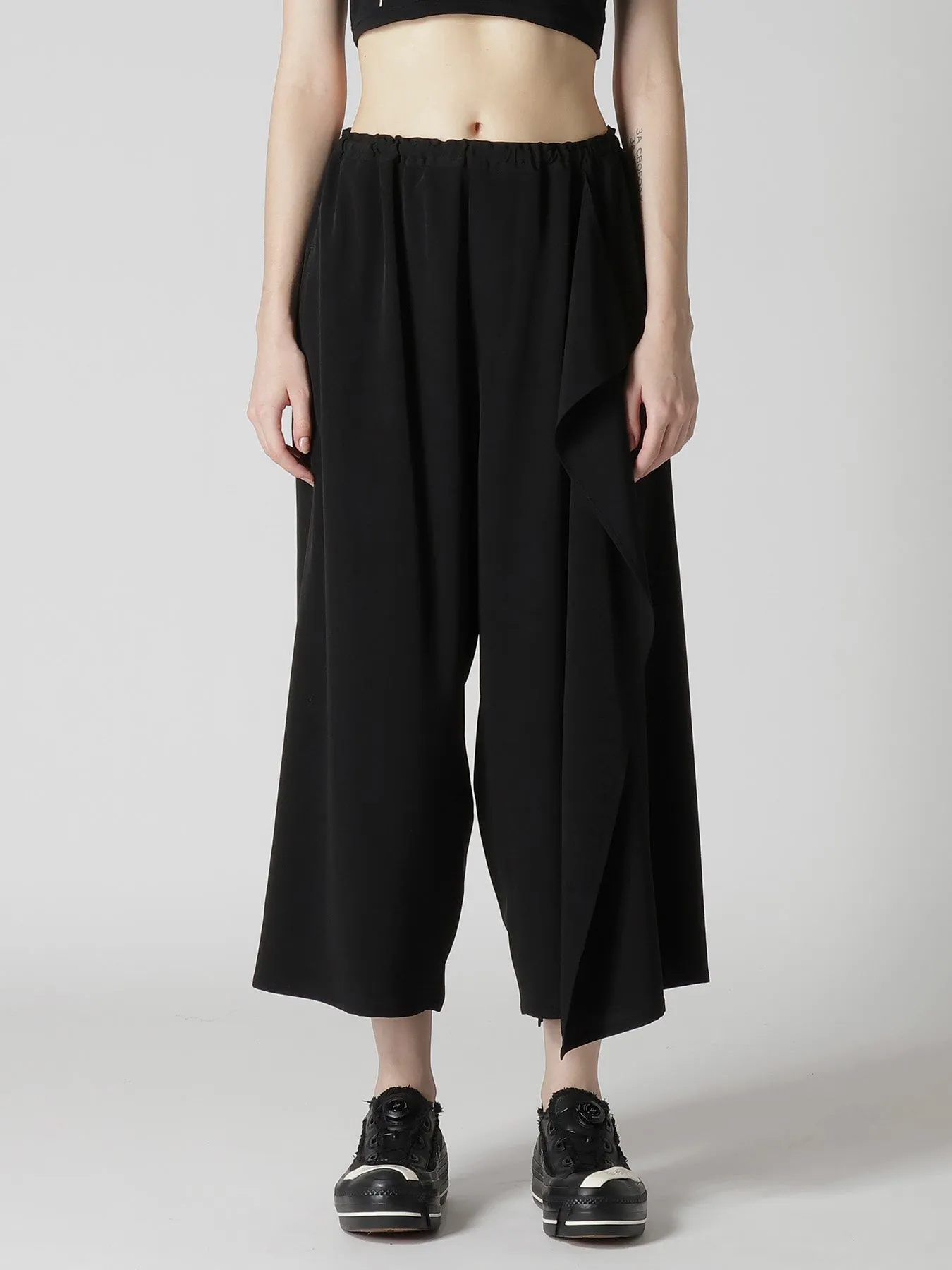TA/PE CREPE DE CHINE LEFT DRAPE PANTS sold by Yohji Yamamoto product image thumbnail 4