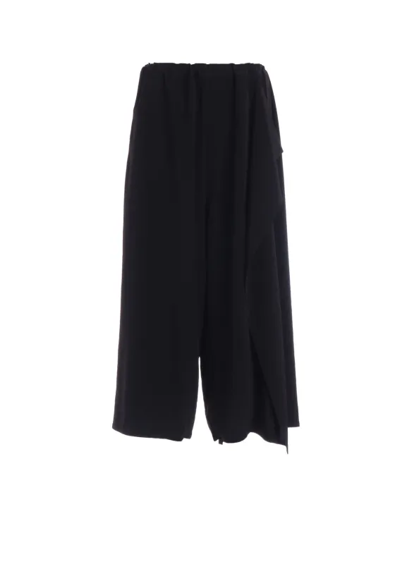 TA/PE CREPE DE CHINE LEFT DRAPE PANTS made by Yohji Yamamoto