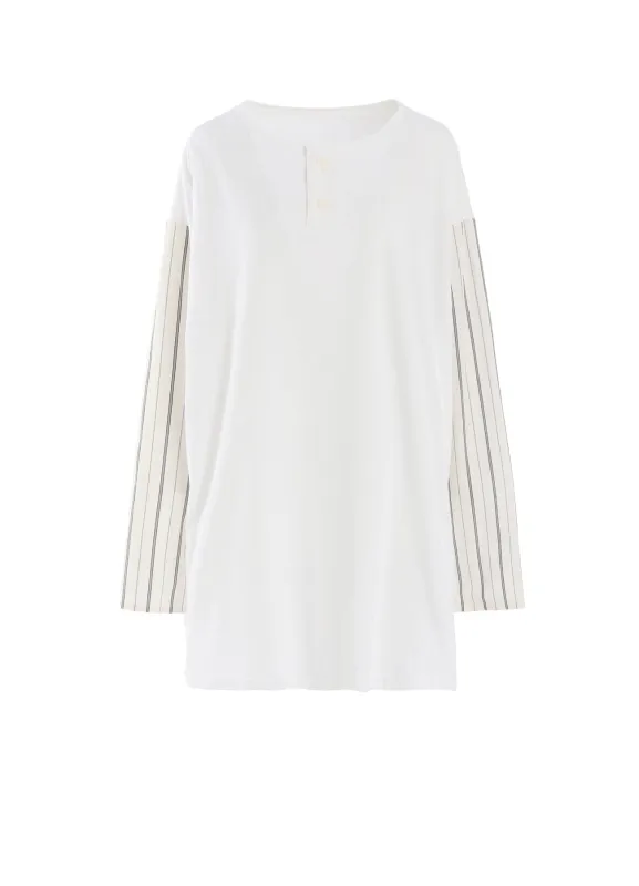 COMBINATION HENLEY NECK BLOUSE made by Yohji Yamamoto