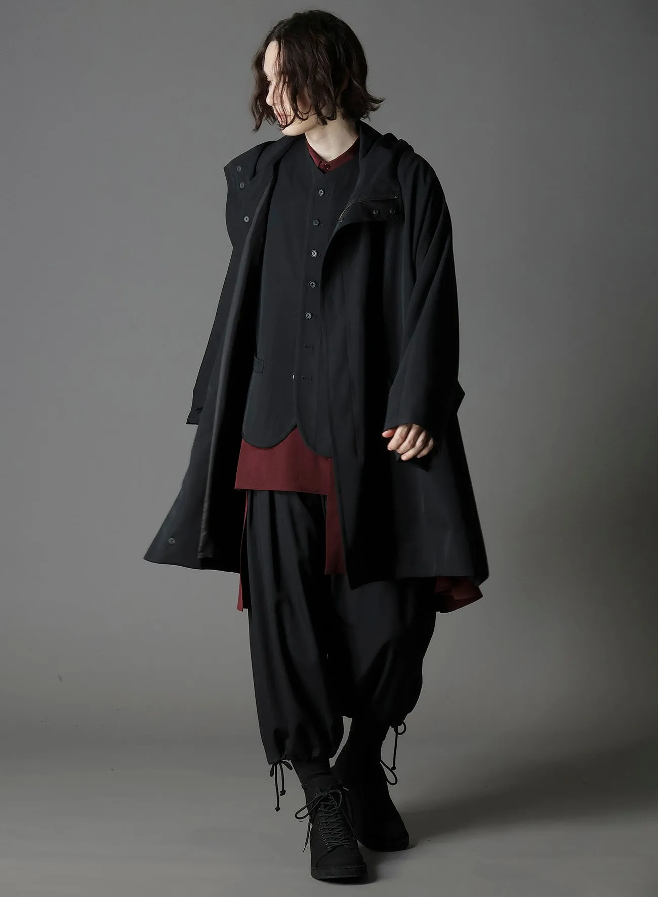 WOOL GABARDINE PONCHO sold by Yohji Yamamoto product image thumbnail 2