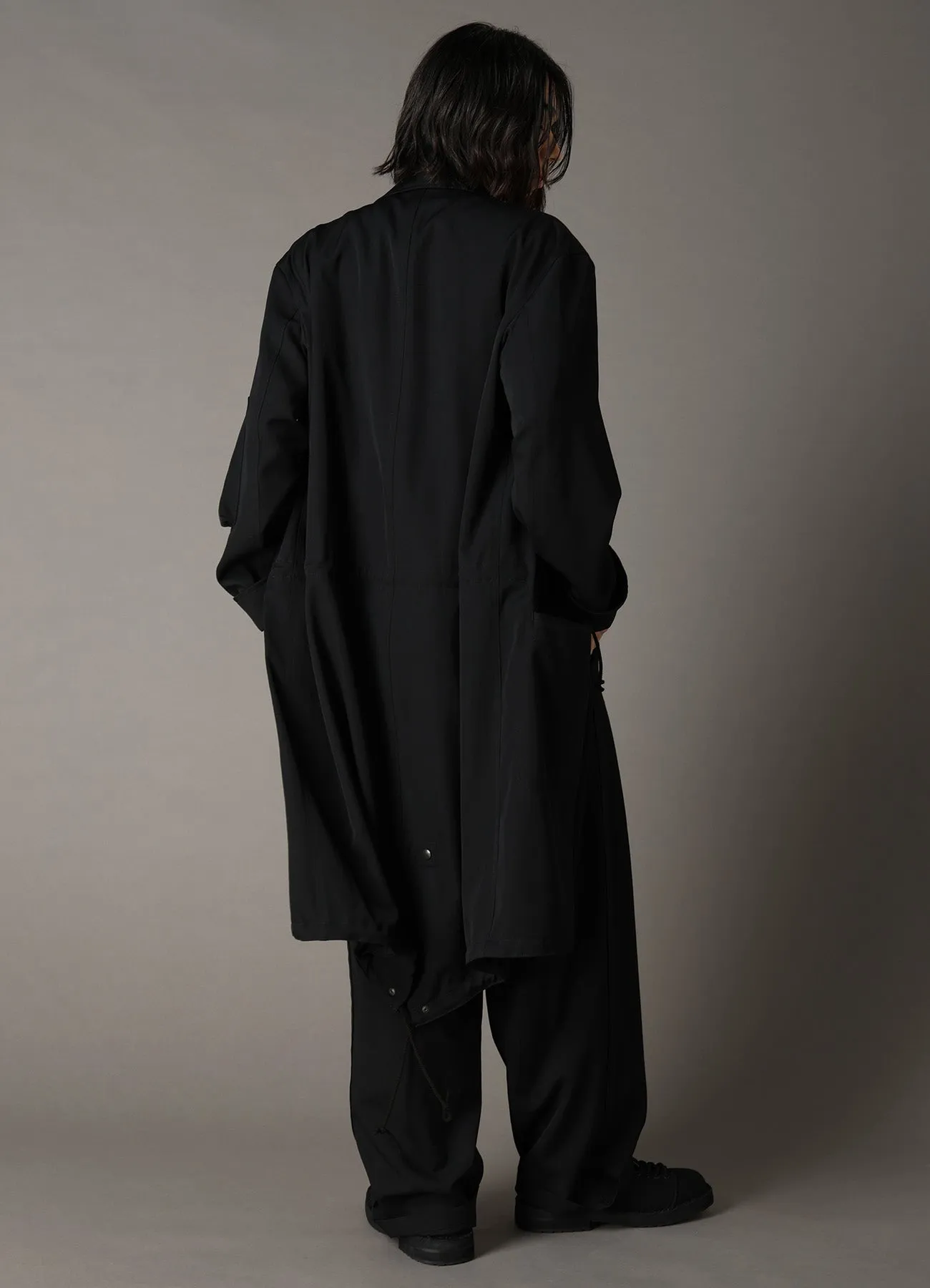 WOOL GABARDINE STAND COLLAR MODS COAT sold by Yohji Yamamoto product image thumbnail 3