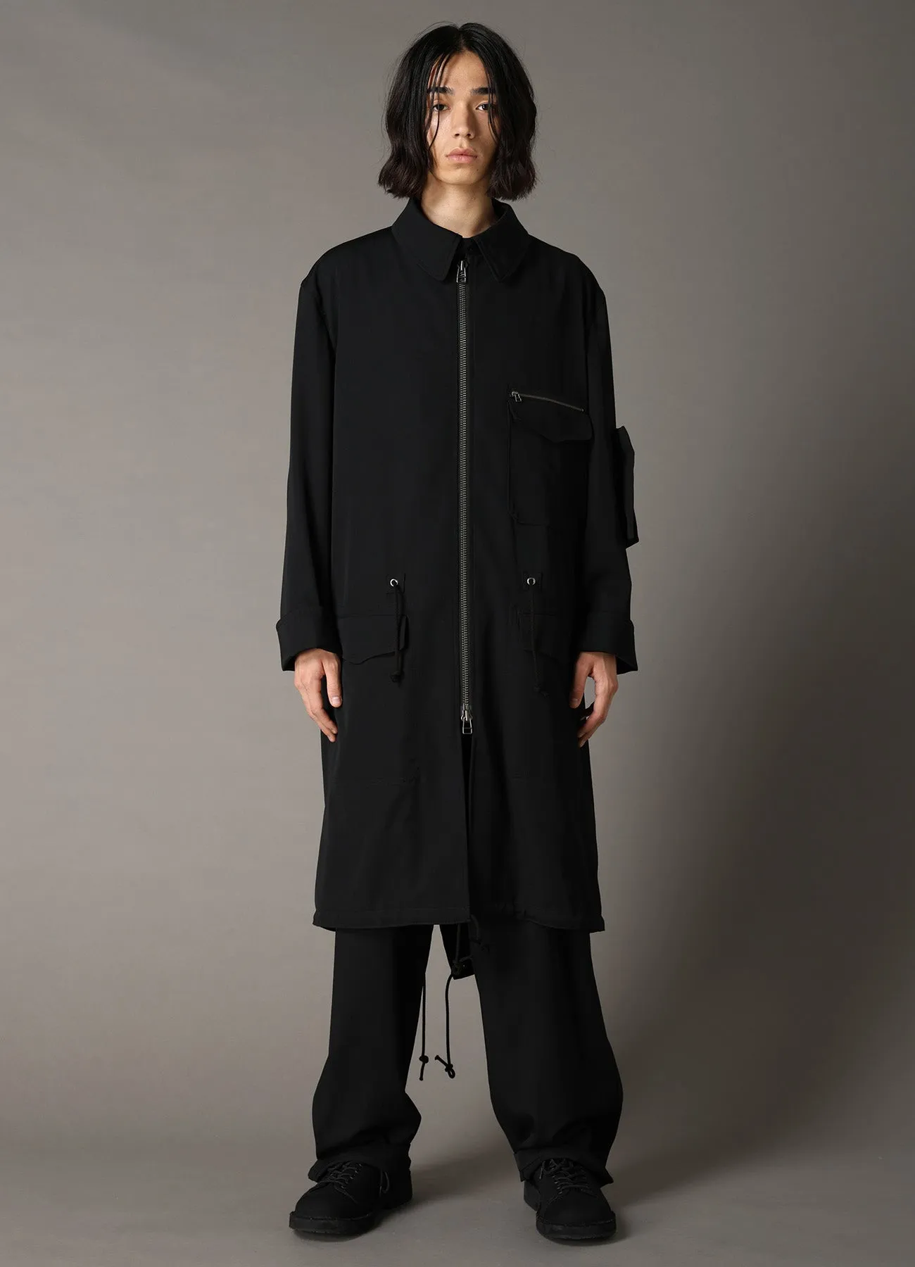 WOOL GABARDINE STAND COLLAR MODS COAT sold by Yohji Yamamoto product image thumbnail 4