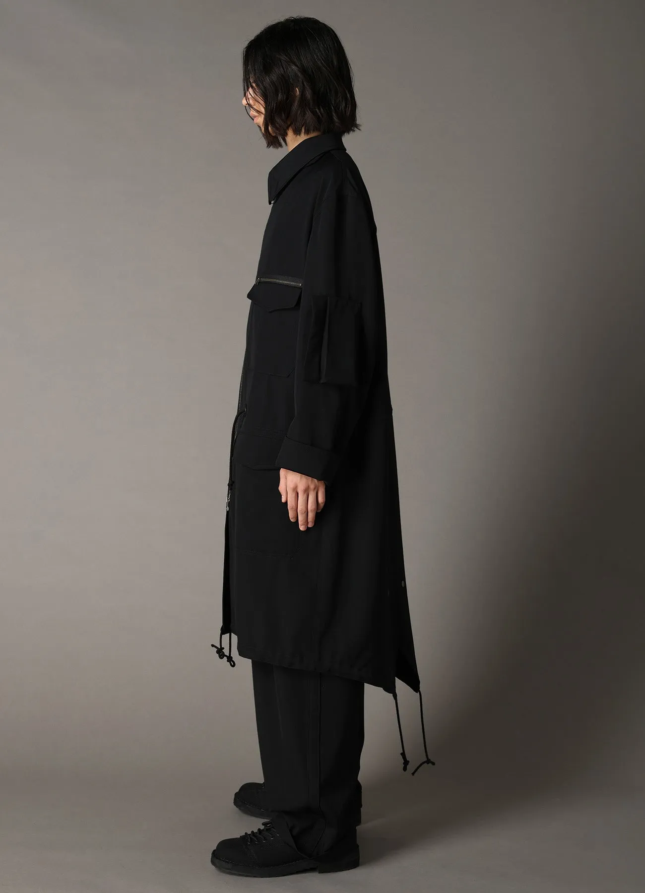 WOOL GABARDINE STAND COLLAR MODS COAT sold by Yohji Yamamoto product image thumbnail 5