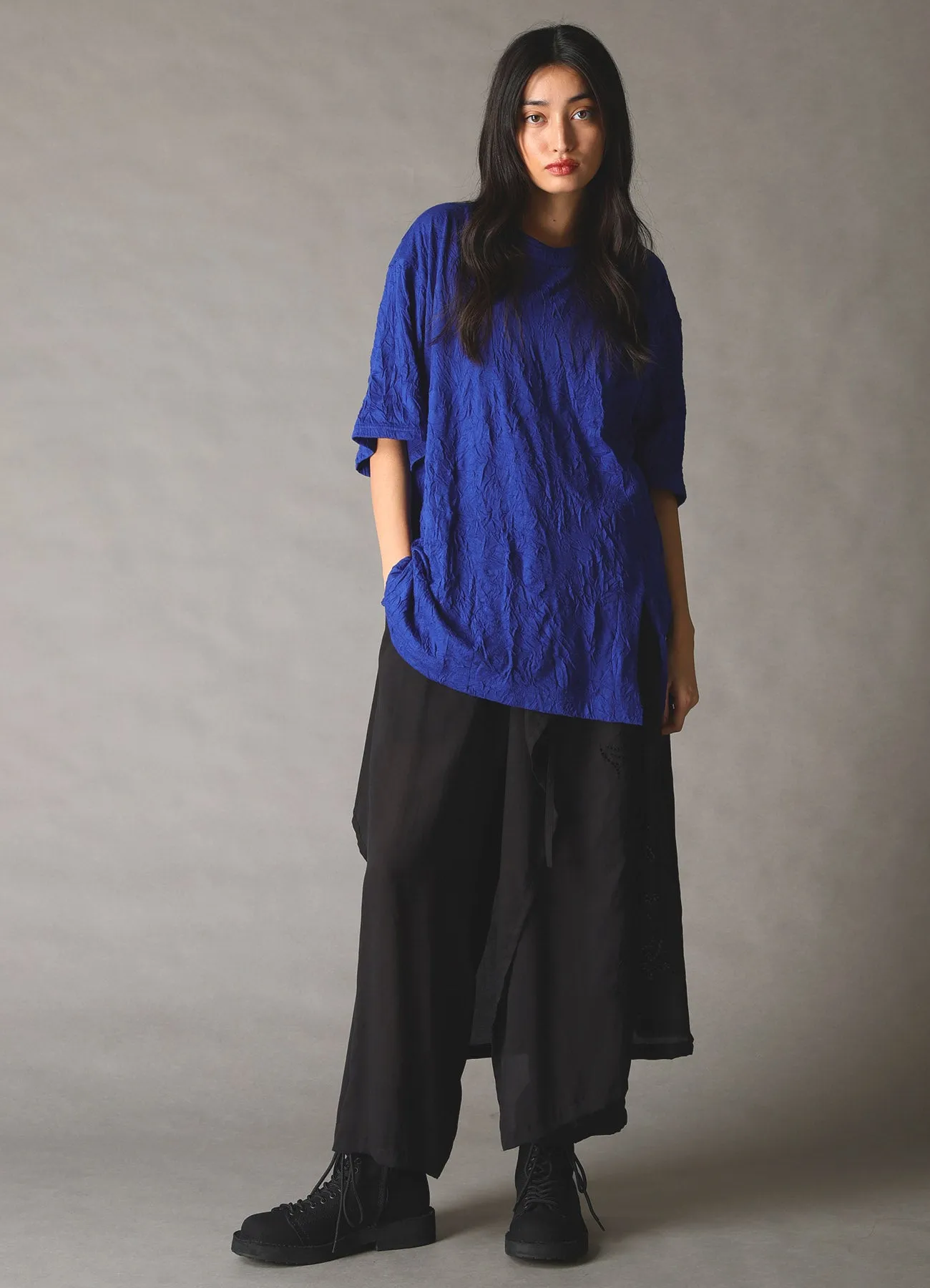 CATCH WASHER WRINKLE JERSEY MIX T-SHIRT sold by Yohji Yamamoto product image thumbnail 4