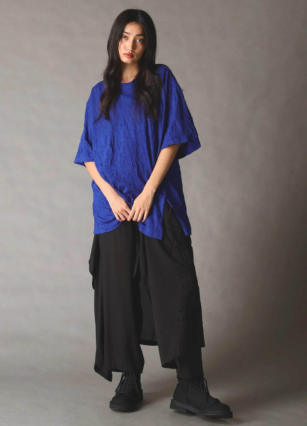 CATCH WASHER WRINKLE JERSEY MIX T-SHIRT sold by Yohji Yamamoto product image thumbnail 3