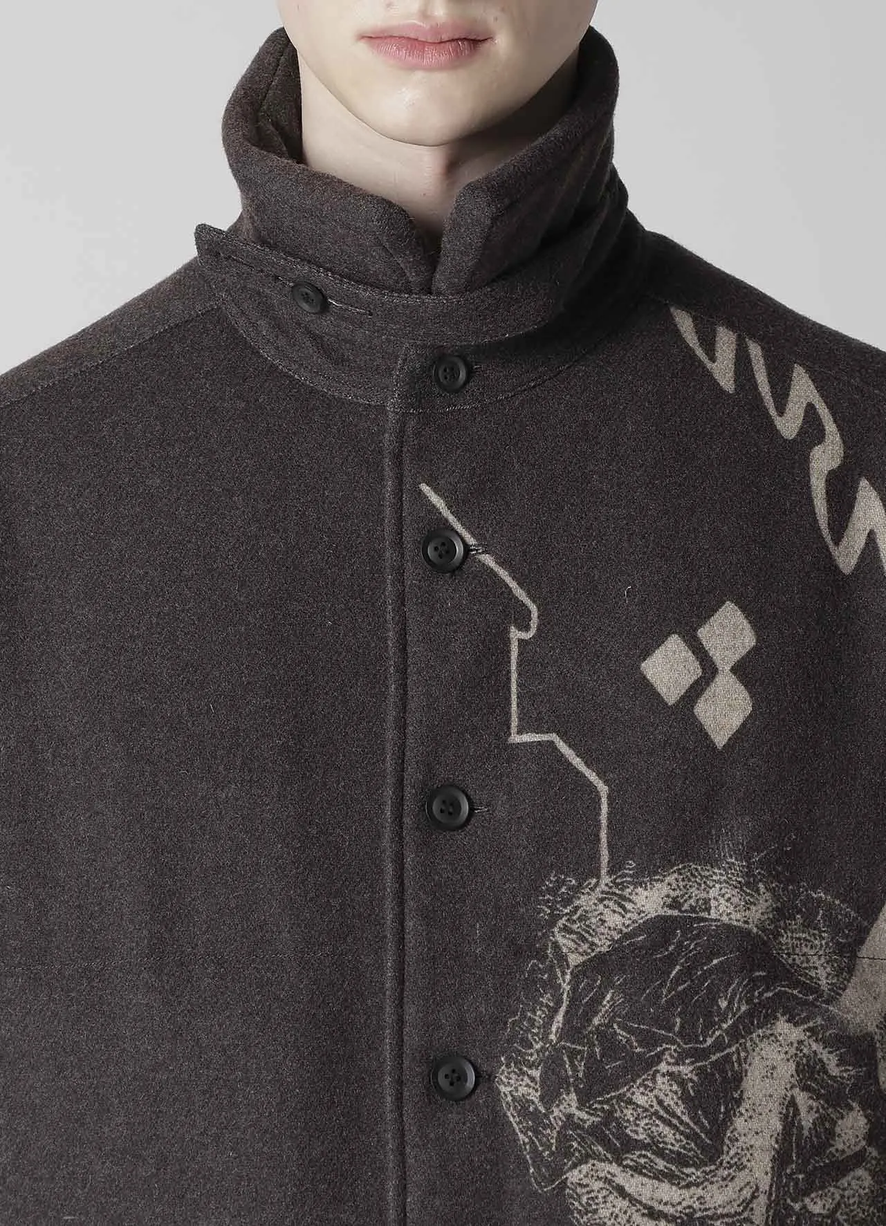 WOOL TWEED GUSSET COLLAR PADDED BLOUSE sold by Yohji Yamamoto product image thumbnail 5