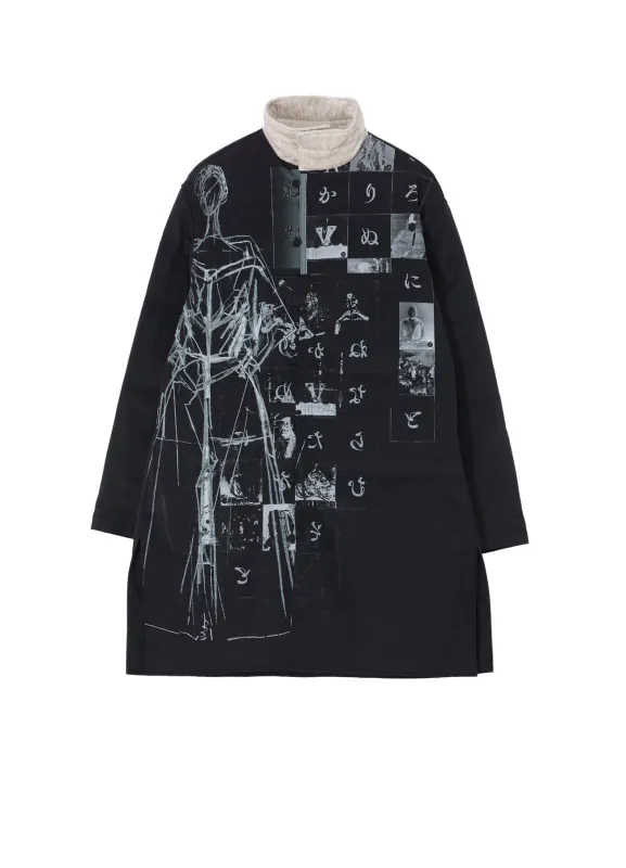 DESSIN MOTIF STANDCOLLAR PADDED BLOUSE made by Yohji Yamamoto
