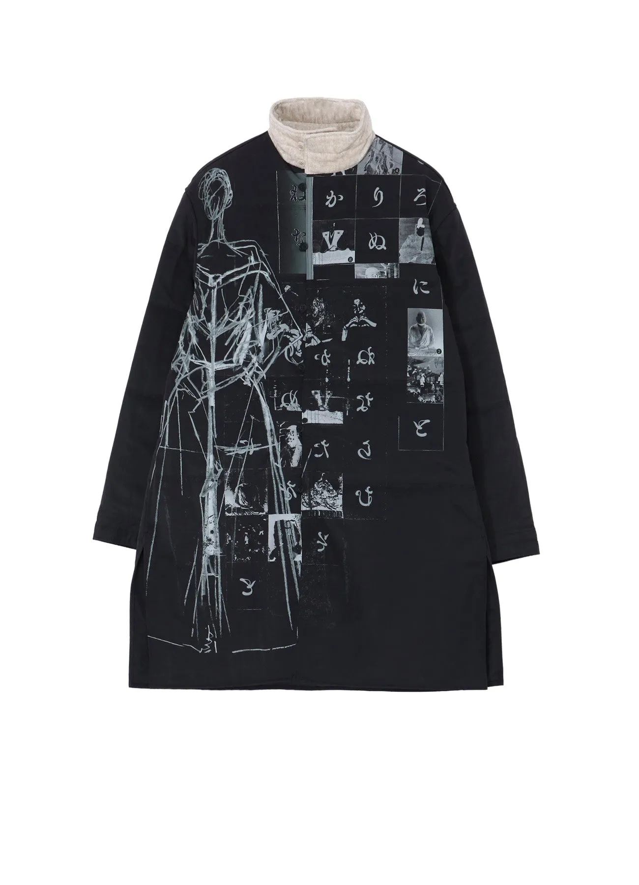DESSIN MOTIF STANDCOLLAR PADDED BLOUSE sold by Yohji Yamamoto