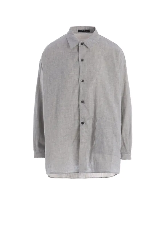 DOUBLE GAUZE LONG SLEEVE SHIRT (L) made by Yohji Yamamoto
