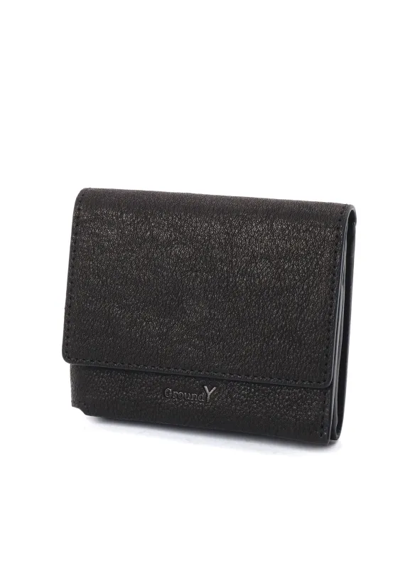 WASHED LEATHER DOUBLE FOLDED WALLET sold by Yohji Yamamoto