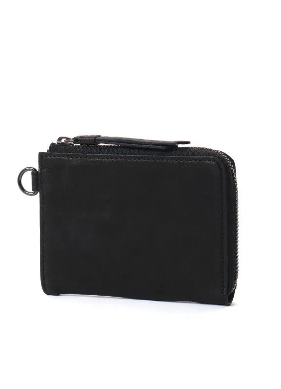 WASHED LEATHER L ZIP WALLET sold by Yohji Yamamoto