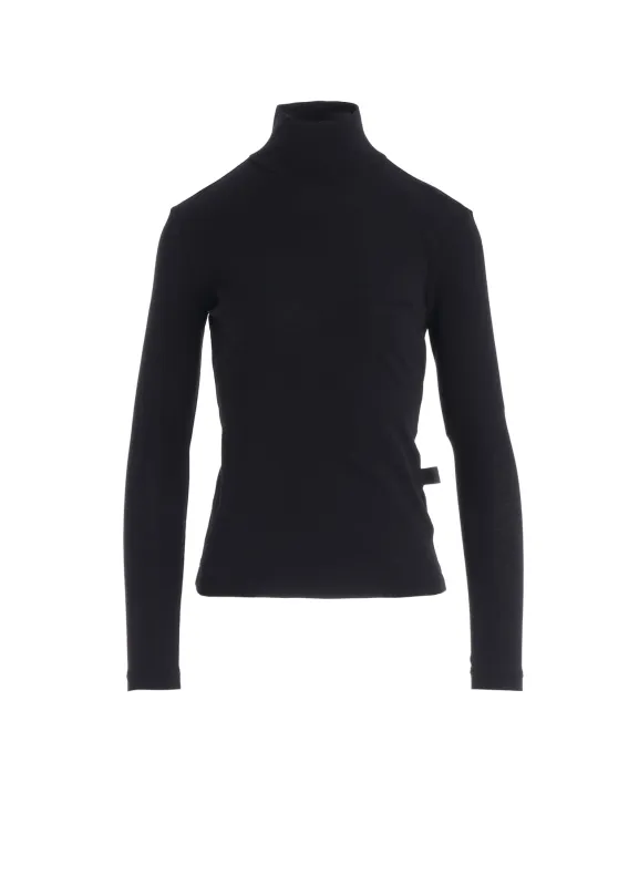 COTTON GAUZE FRAISE HIGHNECK LONG SLEEVE TEE sold by Yohji Yamamoto