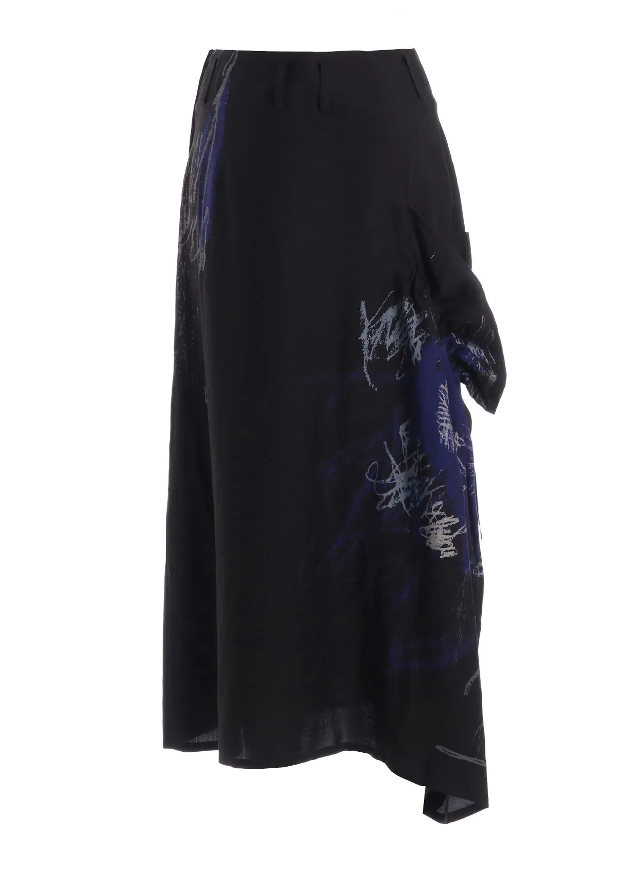 CUPRO/DUNGAREE TWILL GATHER SKIRT sold by Yohji Yamamoto product image thumbnail 3