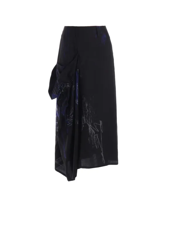 CUPRO/DUNGAREE TWILL GATHER SKIRT sold by Yohji Yamamoto