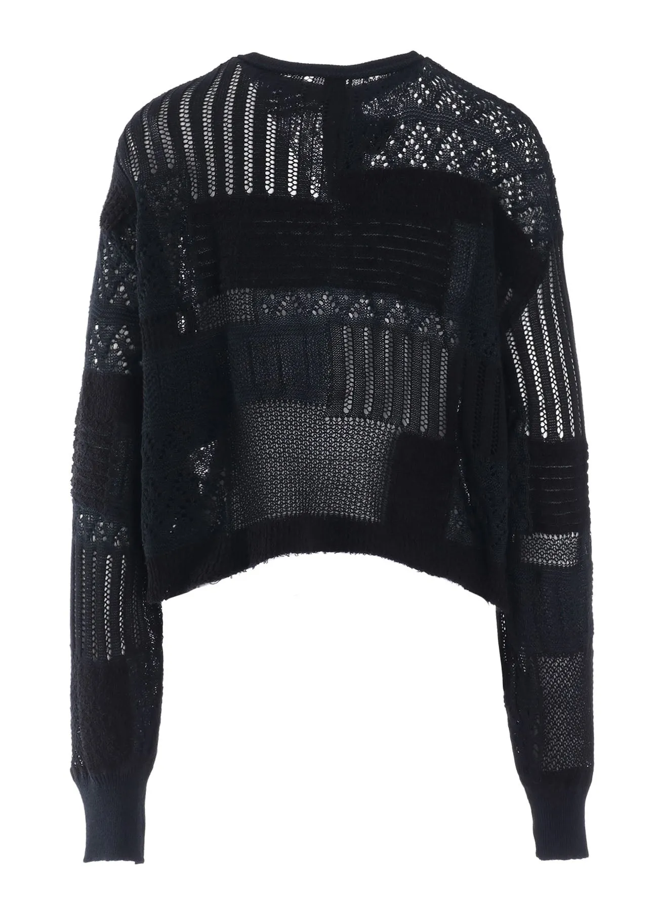 8G PATCHWORK MIX CROPPED CARDIGAN sold by Yohji Yamamoto product image thumbnail 4