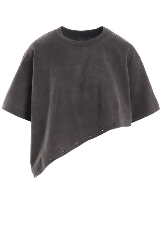 COTTON JERSEY ASYMMETRIC CROPPED TEE made by Yohji Yamamoto