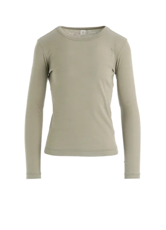 COTTON GAUZE FRAISE ROUND NECK LONG SLEEVE TEE made by Yohji Yamamoto